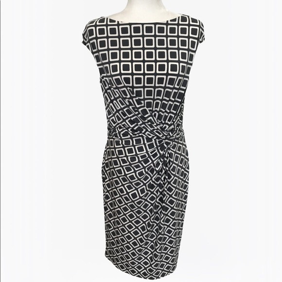 Ralph Lauren Sheath Geo Print Women’s Midi Dress - 10/12 - Picture 10 of 17